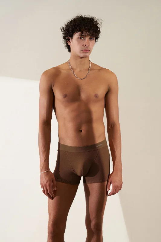 Microfiber men's boxer briefs for a smooth feelBoxer Brief in Organic Cotton Rib - Brown Microfiber men's boxer briefs for a smooth feelBoxer Brief in Organic Cotton Rib - Brown