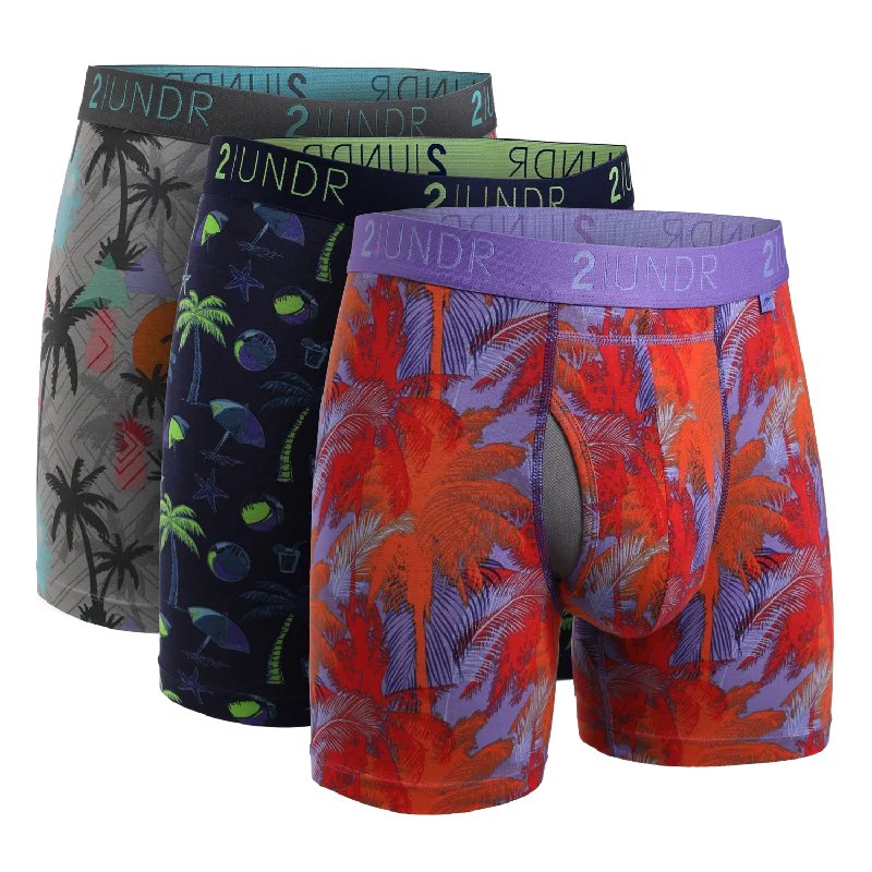 High - rise men's boxer briefs for extra supportSwing Shift 6" Boxer Brief - 3 Pack Boxset - La Quinta - Oasis - Sunburn High - rise men's boxer briefs for extra supportSwing Shift 6" Boxer Brief - 3 Pack Boxset - La Quinta - Oasis - Sunburn