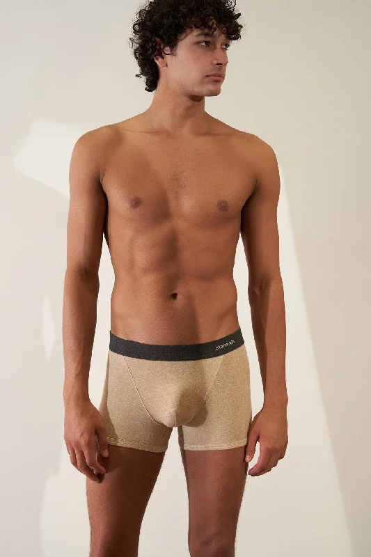 Mesh - paneled men's boxer briefs for ventilationBoxer Brief in Organic Cotton Rib - Sand / Tar Mesh - paneled men's boxer briefs for ventilationBoxer Brief in Organic Cotton Rib - Sand / Tar