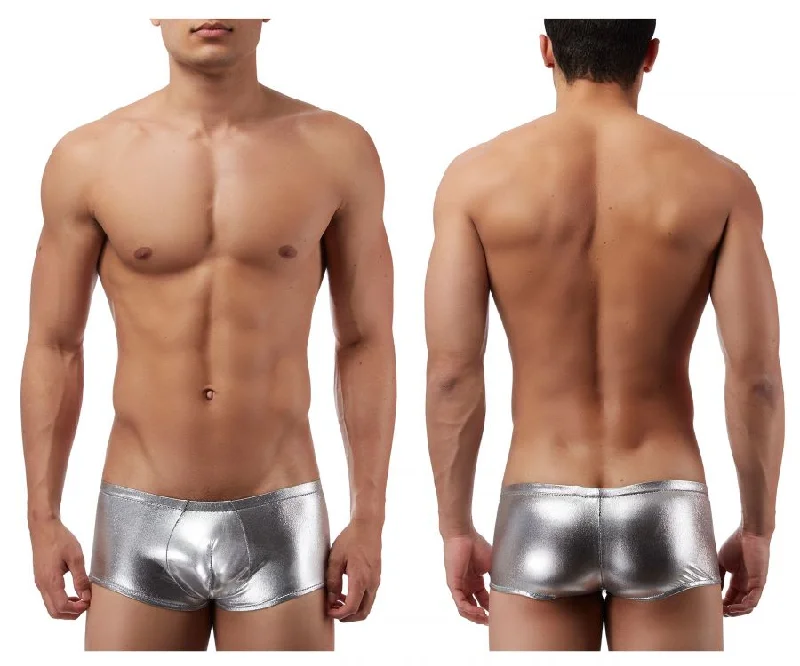 Athletic - style men's boxer briefs for active lifestylesMale Power 153070 Heavy Metal Mini Short Boxer Briefs Color Silver Athletic - style men's boxer briefs for active lifestylesMale Power 153070 Heavy Metal Mini Short Boxer Briefs Color Silver