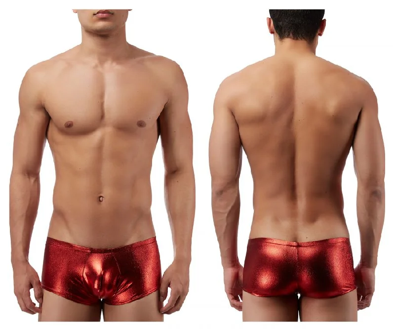 High - rise men's boxer briefs for extra supportMale Power 153070 Heavy Metal Mini Short Boxer Briefs Color Red