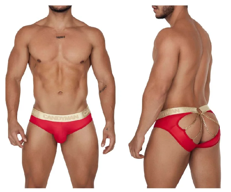 Patterned men's briefs with unique printsCandyMan 99659 Jock Briefs Color Red