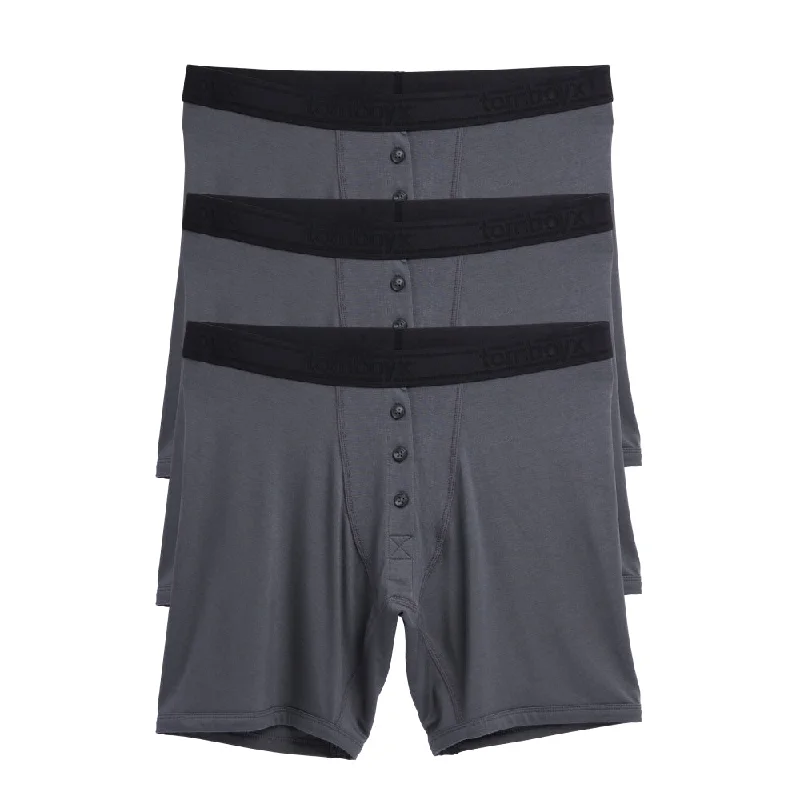 Designer men's boxer briefs with a premium look6" Fly Boxer Briefs 3-Pack - TENCEL™ Modal Slate