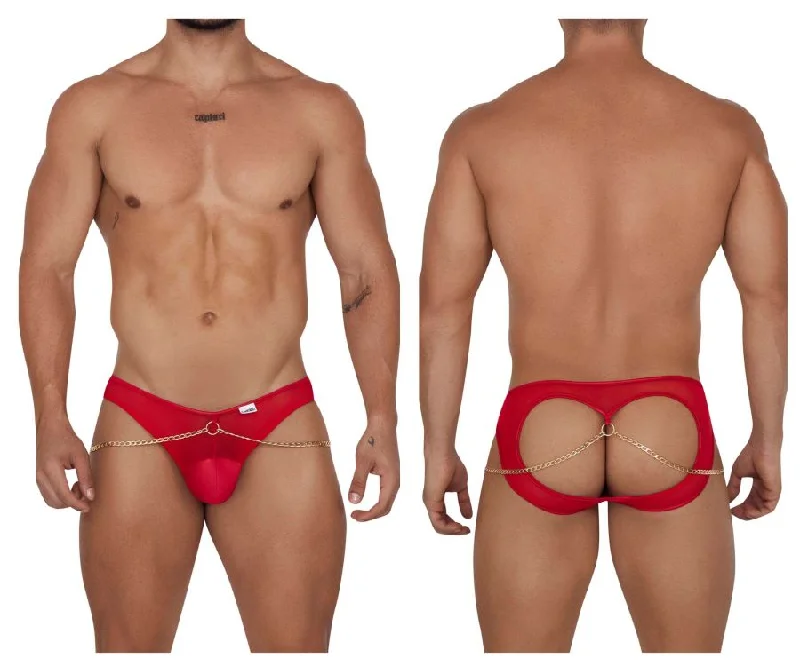 Seamless men's briefs for a smooth look under clothesCandyMan 99672 Chain Jock Briefs Color Red Seamless men's briefs for a smooth look under clothesCandyMan 99672 Chain Jock Briefs Color Red