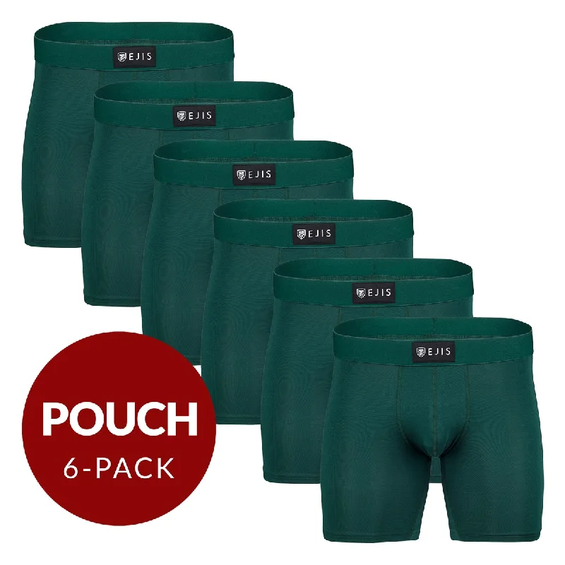 Microfiber men's boxer briefs for a smooth feelSweat Proof Men's Boxer Briefs with Pouch - Green 6pk