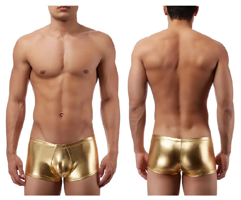 Compression men's boxer briefs for muscle supportMale Power 153070 Heavy Metal Mini Short Boxer Briefs Color Gold