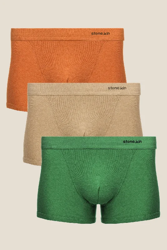 Athletic - style men's boxer briefs for active lifestylesBoxer Brief 3 Pack / Papaya, Sand & Pandanus Athletic - style men's boxer briefs for active lifestylesBoxer Brief 3 Pack / Papaya, Sand & Pandanus