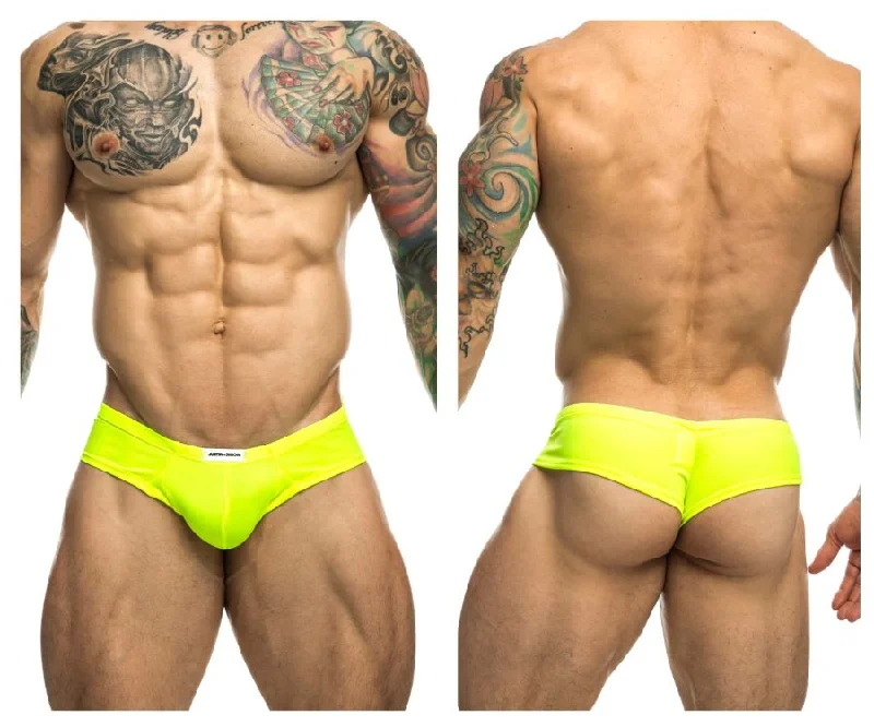 Men's briefs with a lace trim for a touch of flairJUSTIN+SIMON XSJ22 Cheek Briefs Color Neon Green Men's briefs with a lace trim for a touch of flairJUSTIN+SIMON XSJ22 Cheek Briefs Color Neon Green