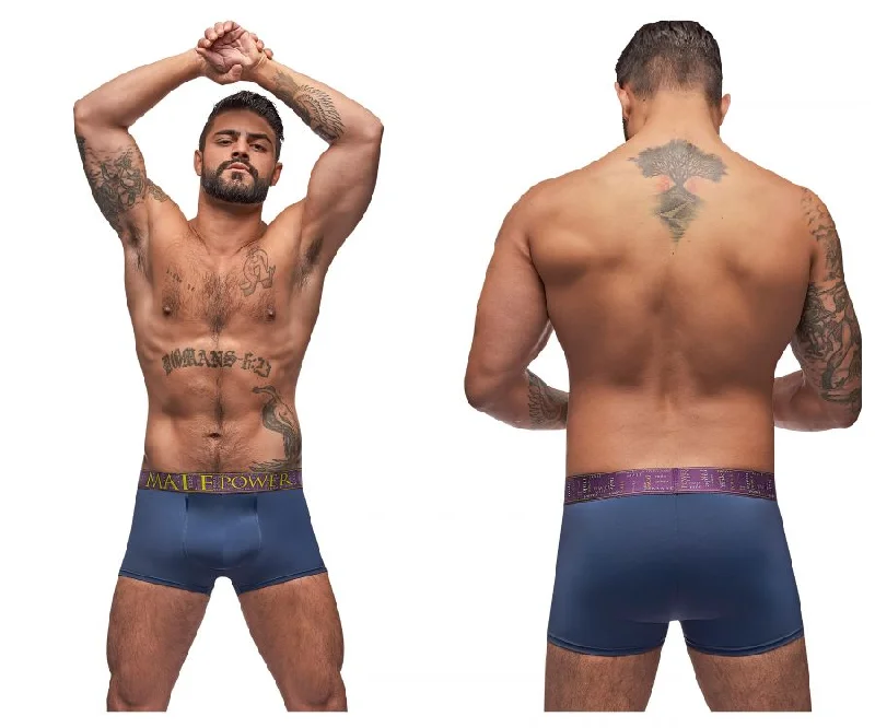 Printed men's boxer briefs with fun designsMale Power 150-249 Avant-Garde Enhancer Short Color Antique Blue