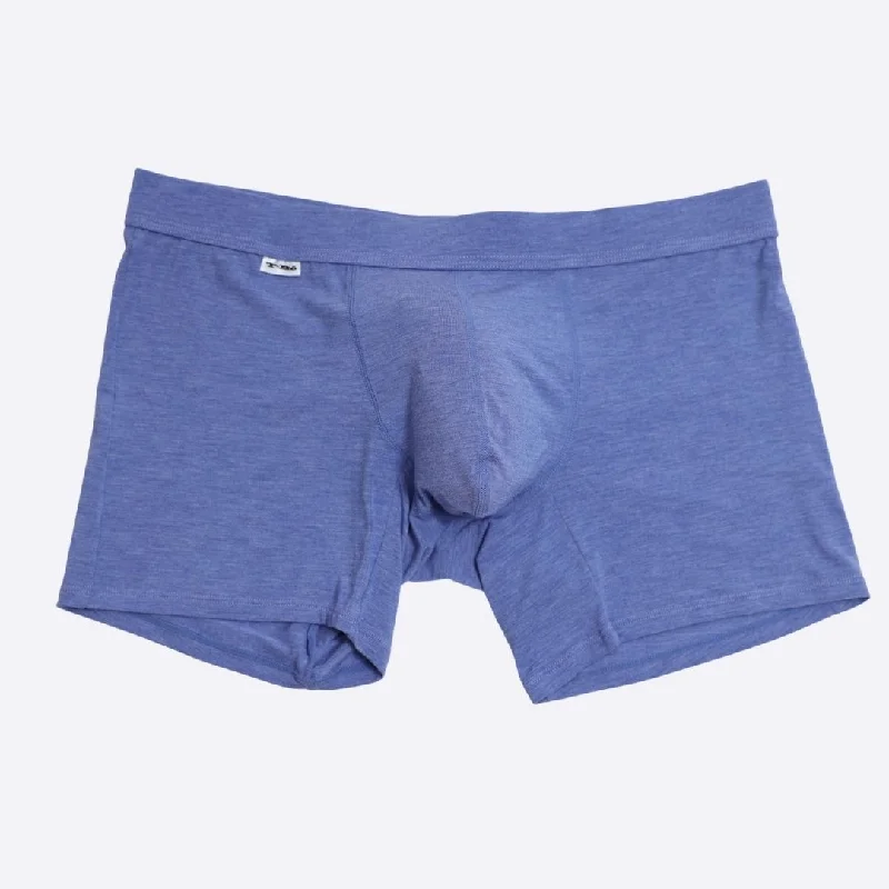 Men's boxer briefs with a soft elastic leg bandThe Periwinkle Purple Heather Boxer Brief