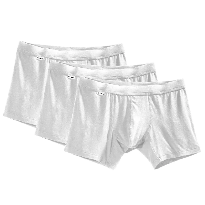 Patterned men's boxer briefs, such as stripes or checksThe Pearl White Boxer Brief 3-Pack
