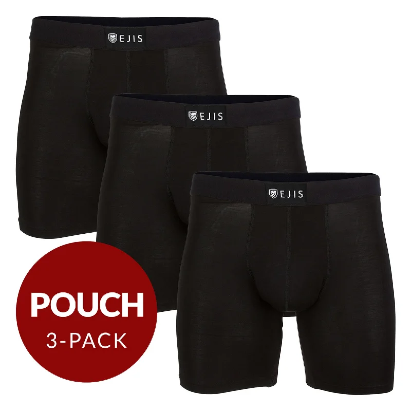 Tag - less men's boxer briefs to prevent irritationSweat Proof Men's Boxer Briefs with Pouch - Black 3pk Tag - less men's boxer briefs to prevent irritationSweat Proof Men's Boxer Briefs with Pouch - Black 3pk