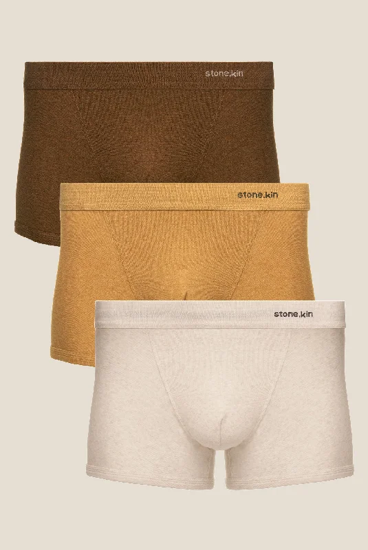 Mesh - paneled men's boxer briefs for ventilationBoxer Brief 3 Pack / Brown, Camel & Bone Mesh - paneled men's boxer briefs for ventilationBoxer Brief 3 Pack / Brown, Camel & Bone