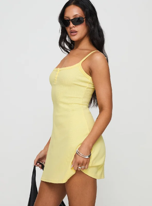 Baseline Rib Mini Dress Yellow