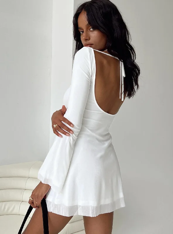 Lukea Long Sleeve Mini Dress White