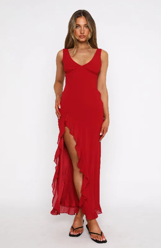 Tell Me Everything Maxi Dress Wine