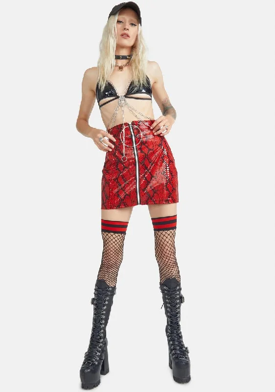 Poison Bite Snakeskin Skirt