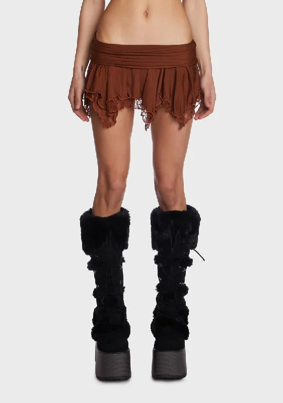 Tales Of Fantasy Mini Skirt - Brown