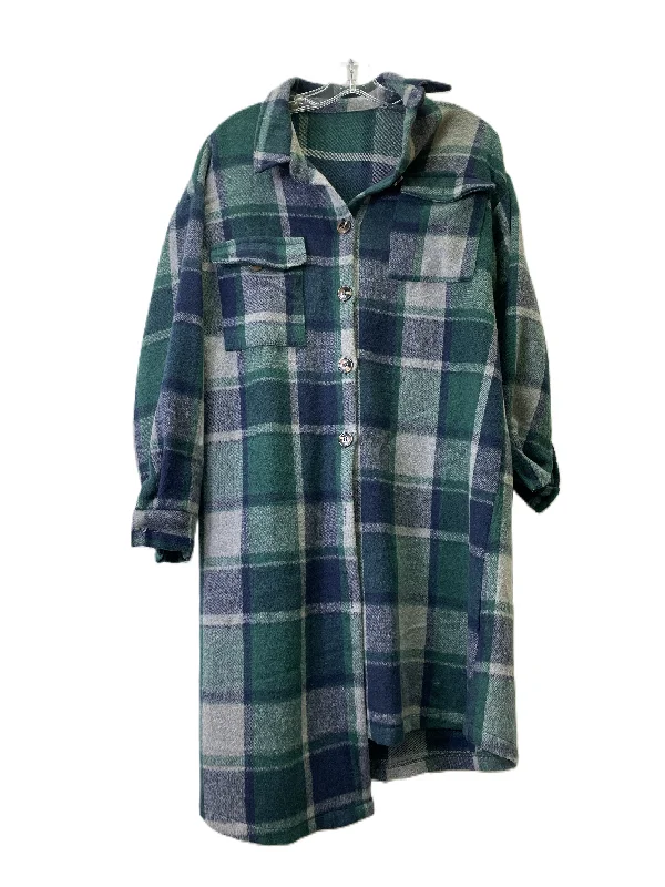 Green Jacket Shirt By Shein, Size: M