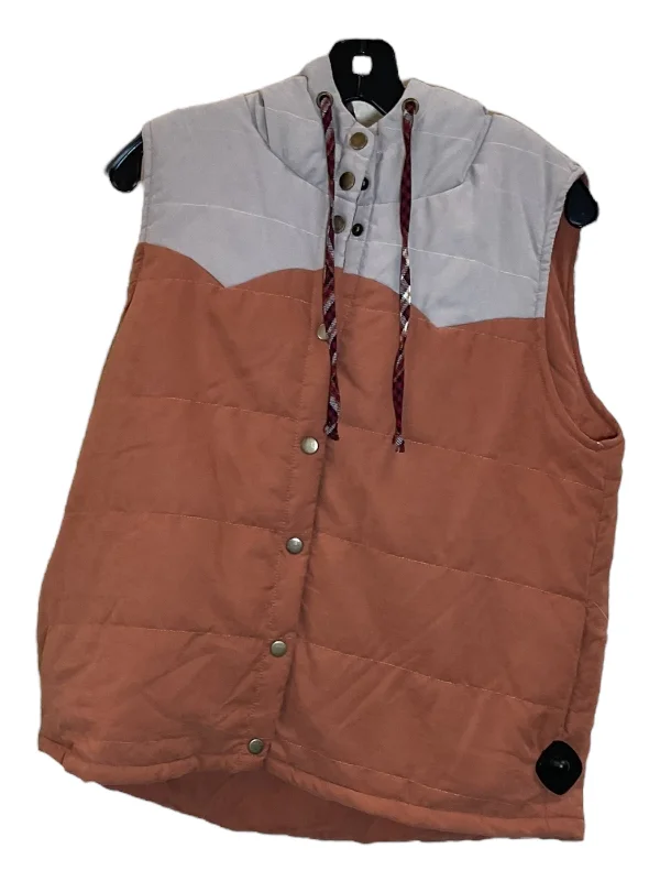 Rust Vest Puffer & Quilted Hem & Thread, Size L