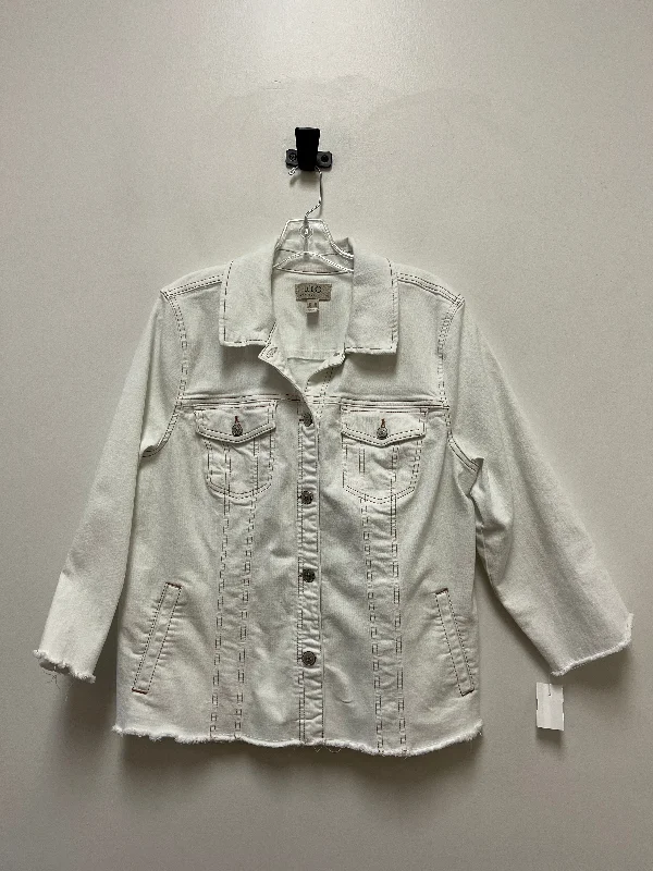 White Jacket Denim Logo, Size Xl