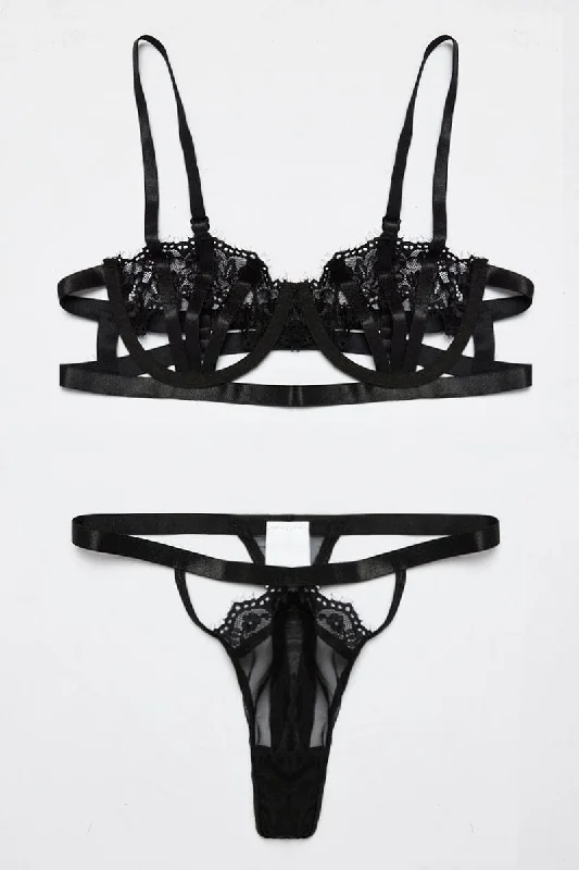 Black Lace Lingerie Set