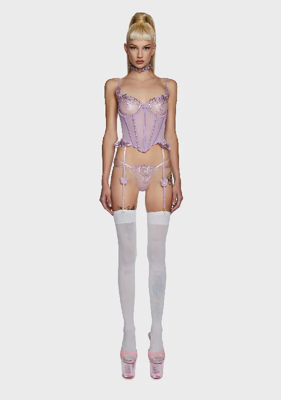 Flutter Through Me Lingerie Set - Lilac