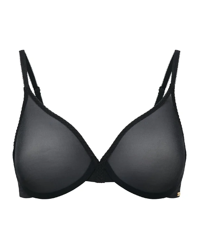 Glossie Sheer Bra In Black