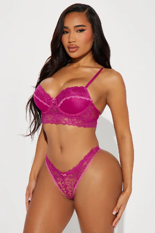 Just A Fantasy Lace Thong Panty - Fuchsia