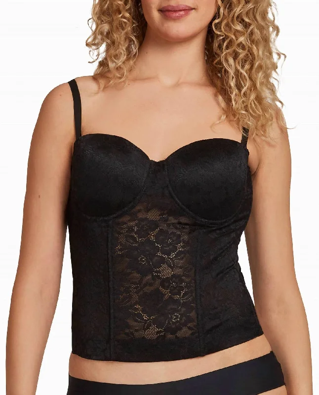 Lace Power Mesh Bustier In Nm Black