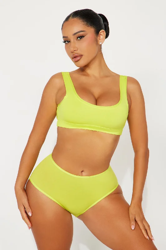 Light As A Feather Microfiber High Waist Brief Panty - Lime