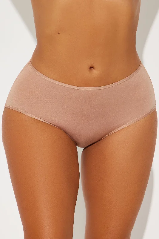 Light As A Feather Microfiber High Waist Brief Panty - Nude