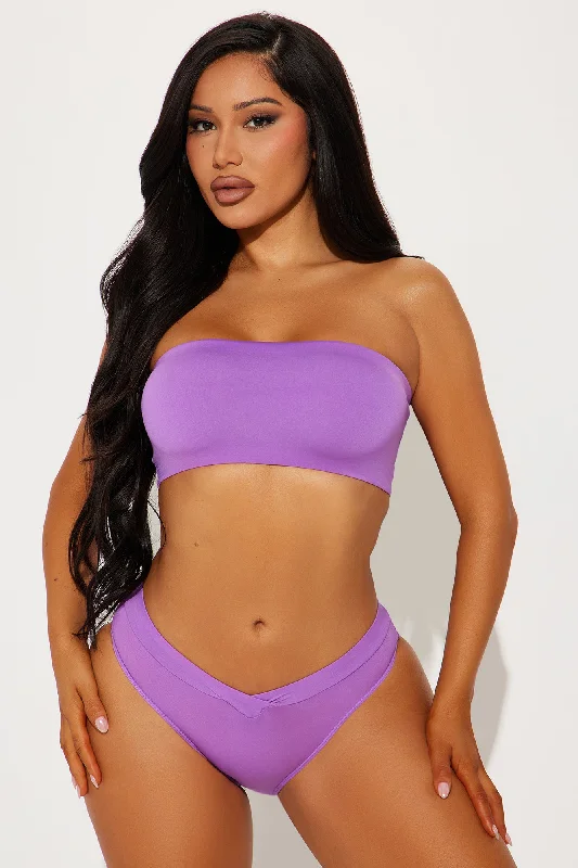 Light As A Feather Microfiber V-Front Bikini Panty - Purple