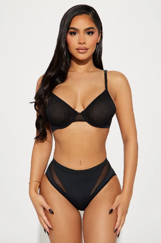 Weekend Vibe Mesh Cheeky Panty - Black