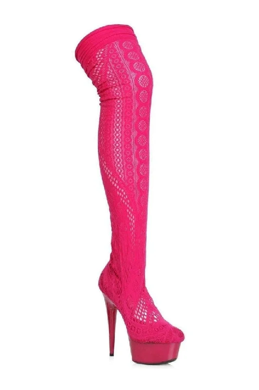 609-MEI Stripper Boot Stocking | Fuchsia Fabric