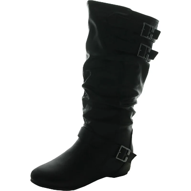 Tiffany Womens Extra wide Calf Heel Knee-High Boots