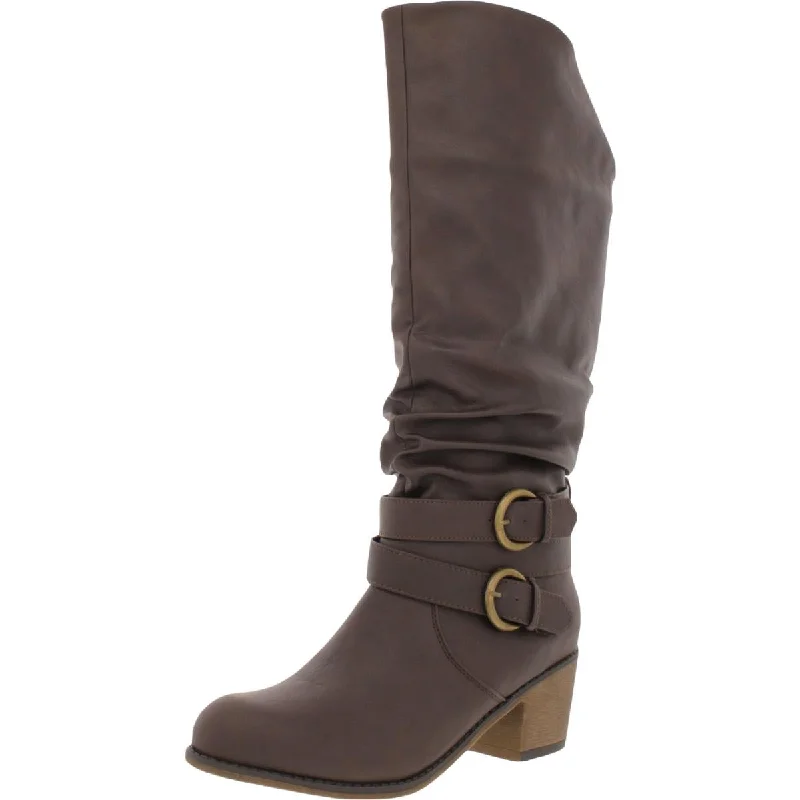 Drover Womens Faux Leather Tall Knee-High Boots