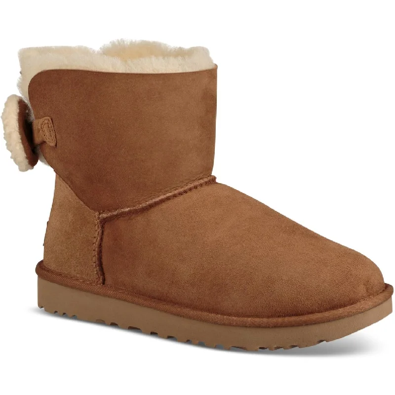 Arielle Womens Suede Short Shearling Boots