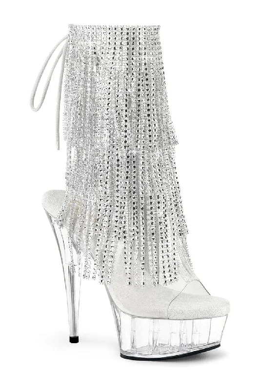 DELIGHT-1017RSF Clear Vinyl Ankle Boot