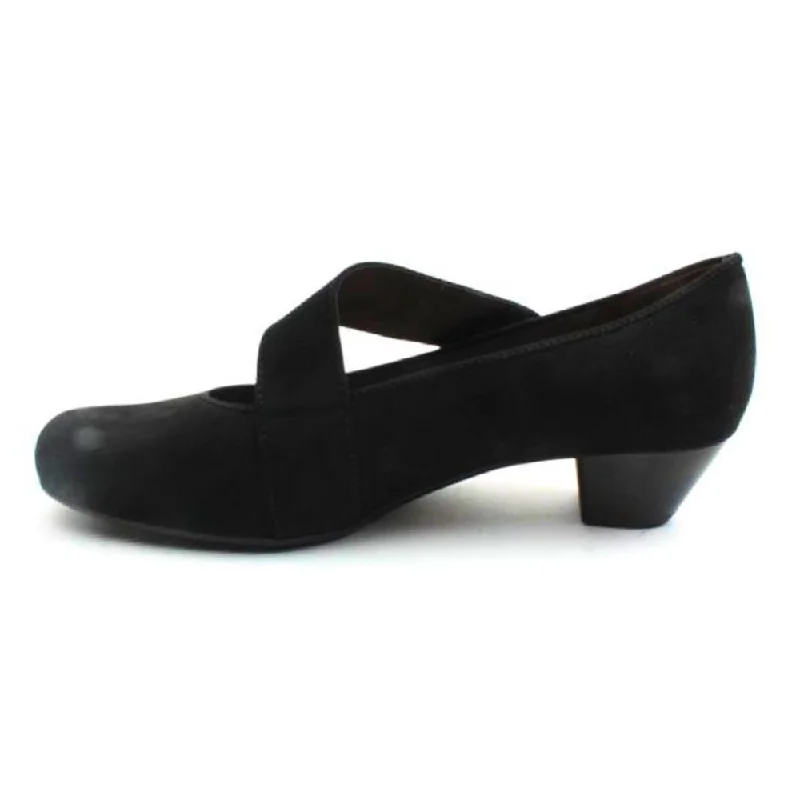 Ara Chelsea Black Nubuck Pump (Women's)