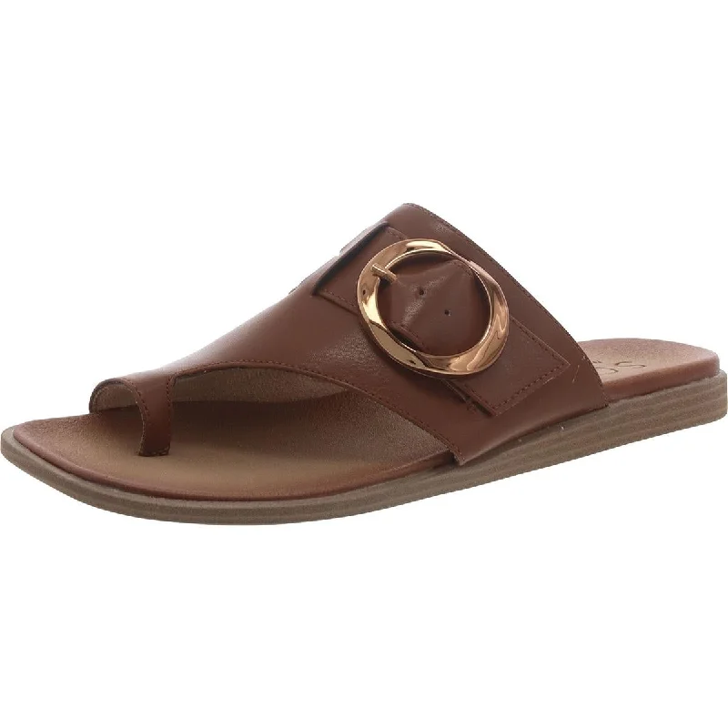 JOANIE Womens Faux Leather Slide sandal Thong Sandals