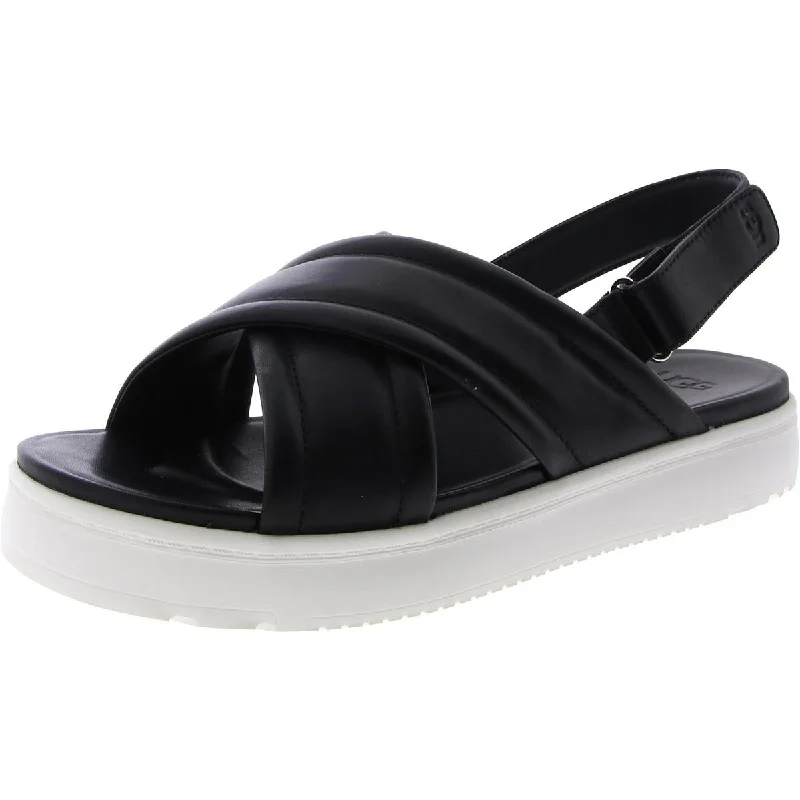 Womens Leather Adjustable Slingback Sandals