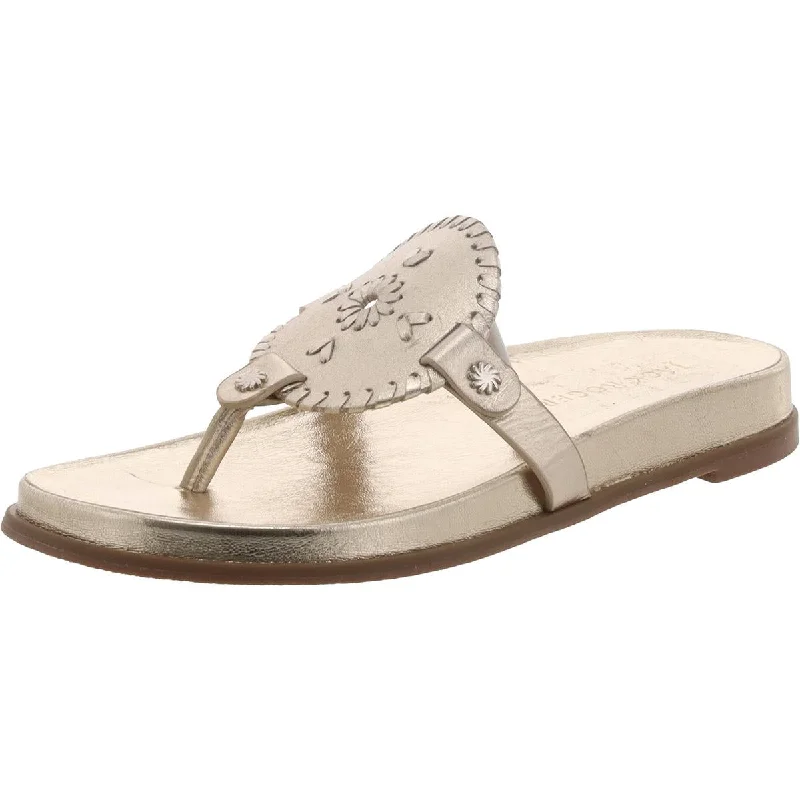 Womens Metallic Thong Flatform Sandals