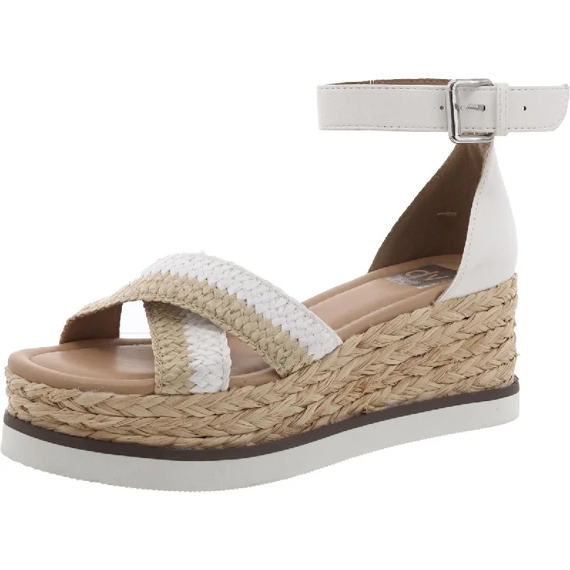 ODELL Womens Woven Ankle Strap Wedge Sandals