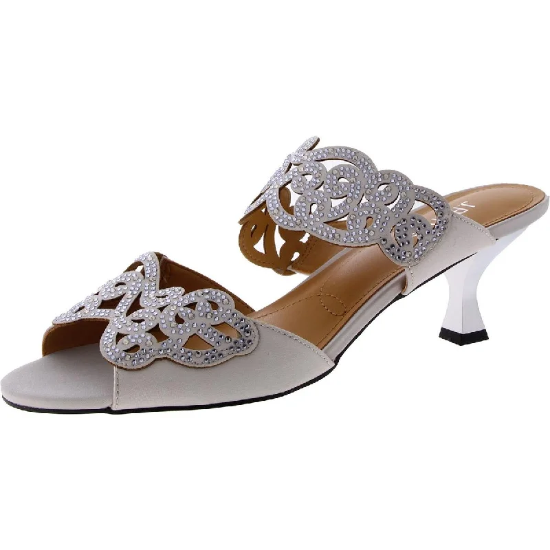 Francie Womens Satin Embellished Evening Sandals