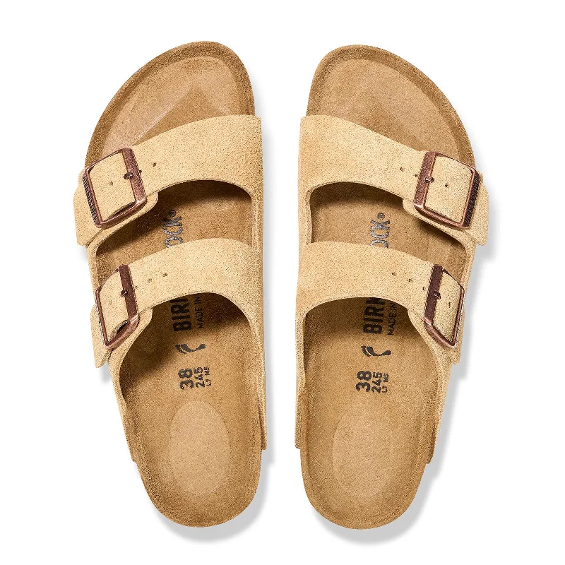 Birkenstock Arizona Narrow Slide Sandal (Women) - Latte Cream Suede