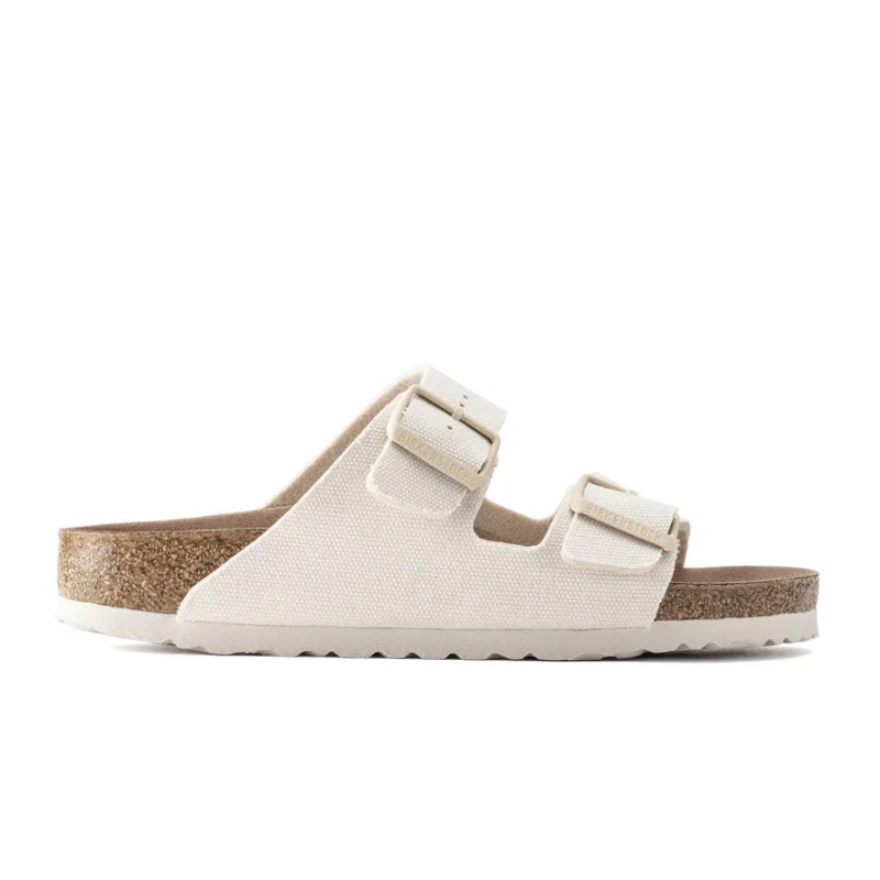 Birkenstock Arizona Vegan Slide Sandal (Women) - Eggshell Canvas