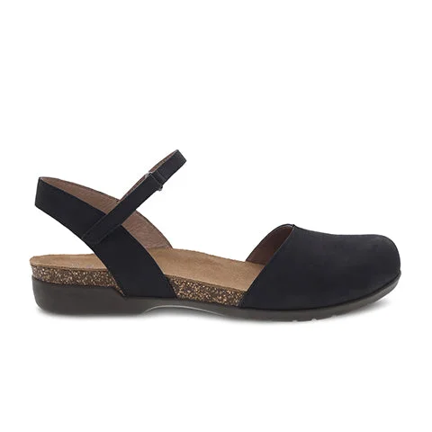 Dansko Rowan Backstrap Sandal (Women) - Black Nubuck