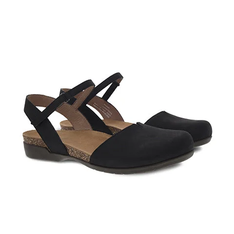 Dansko Rowan Backstrap Sandal (Women) - Black Nubuck