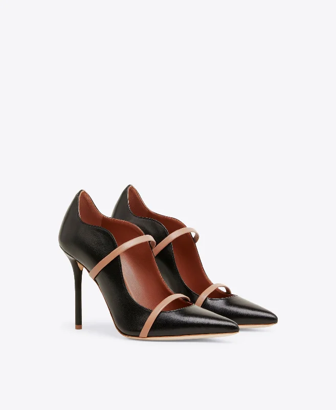 Maureen Pump 100 - Black Nude Leather Stiletto Pump